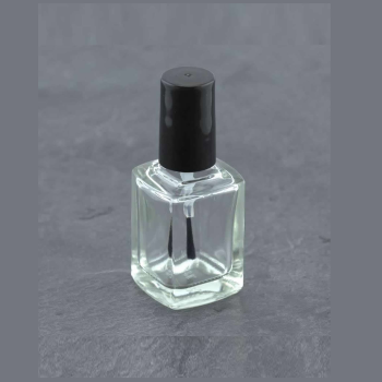 10 ml Nagellack Flasche leer Quadrat Glas klar mit Pinsel