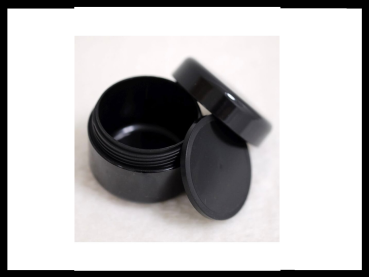 50 ml Doppelwandiger PP Tiegel schwarz mit Dichtscheibe Pharmaqualität
