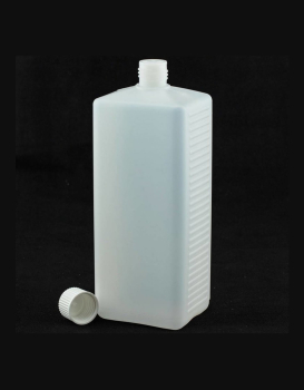 1000 ml Vierkantflasche natur mit Spritzeinsatz HDPE (Polyethylen)