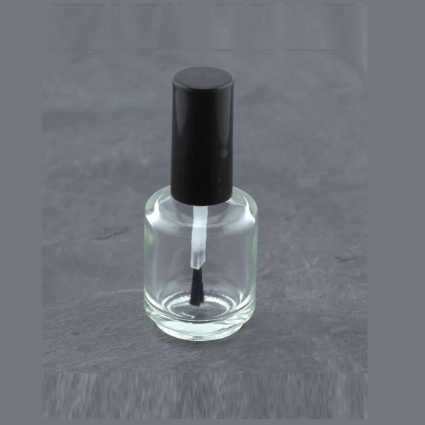 15 ml Nagellack Flasche leer Rund Glas klar mit Pinsel